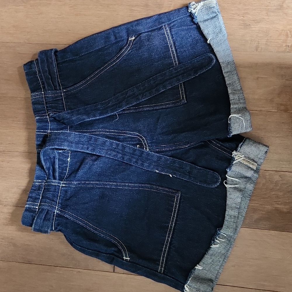 Zara Belted Paperbag Jeans Shorts